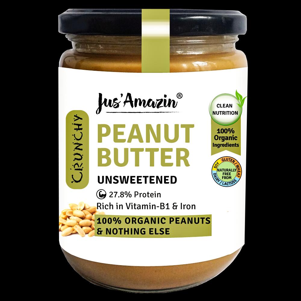 Old Jus Amazin peanut butter jar — pre-rebrand