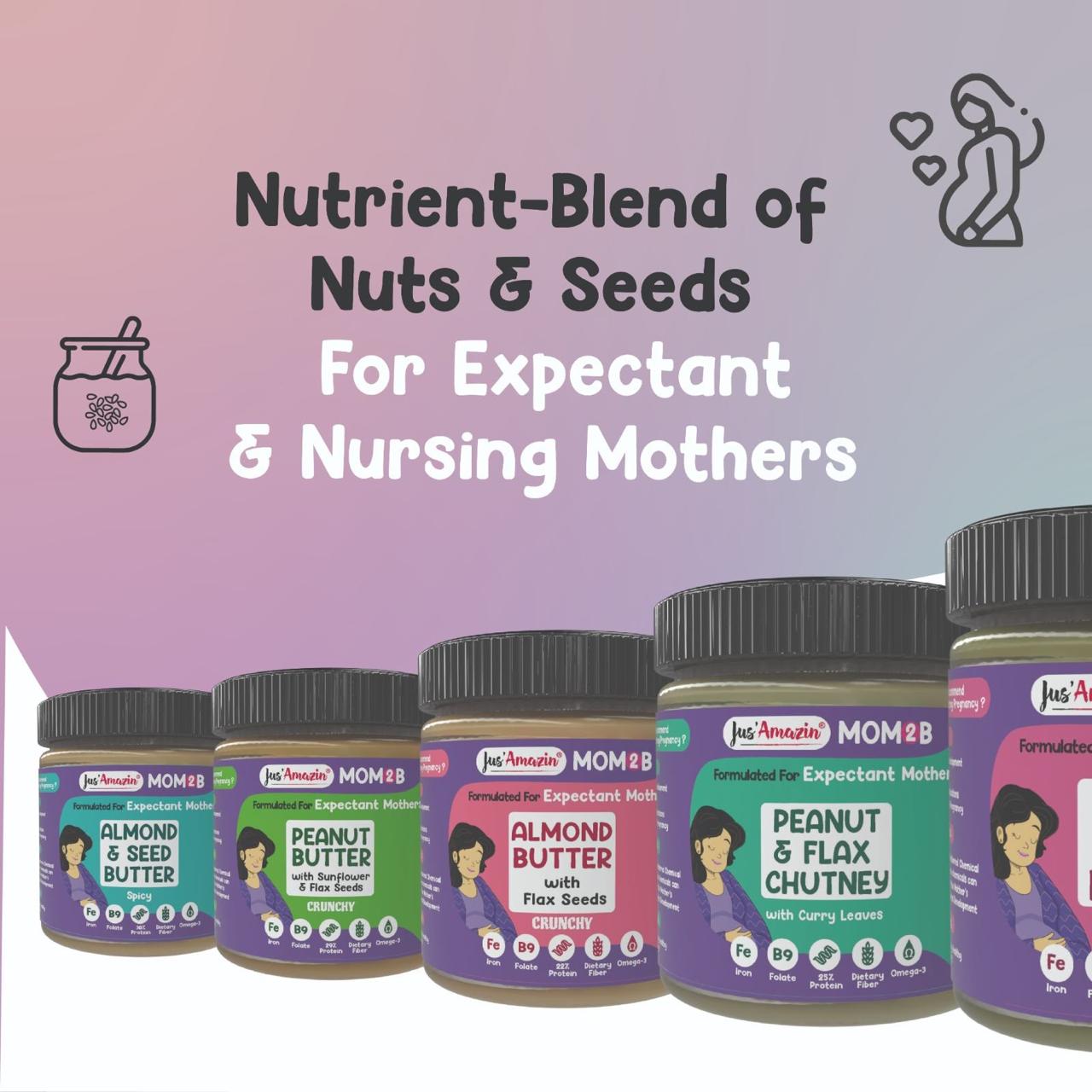 MOM2B Almond & Seed Butter Jar Infographic