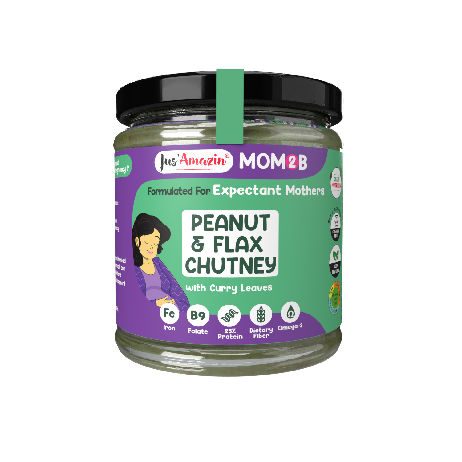 Mom2B Peanut & Flax Chutney (200g)