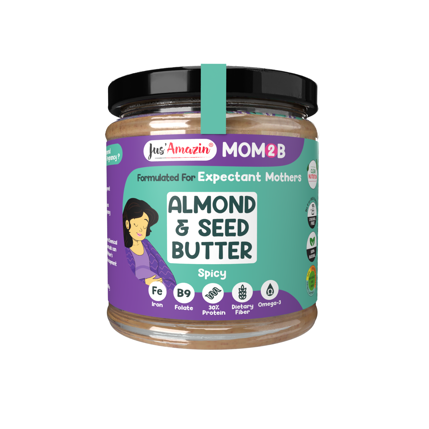 Mom2B Spicy Almond & Seed Spread (200g)