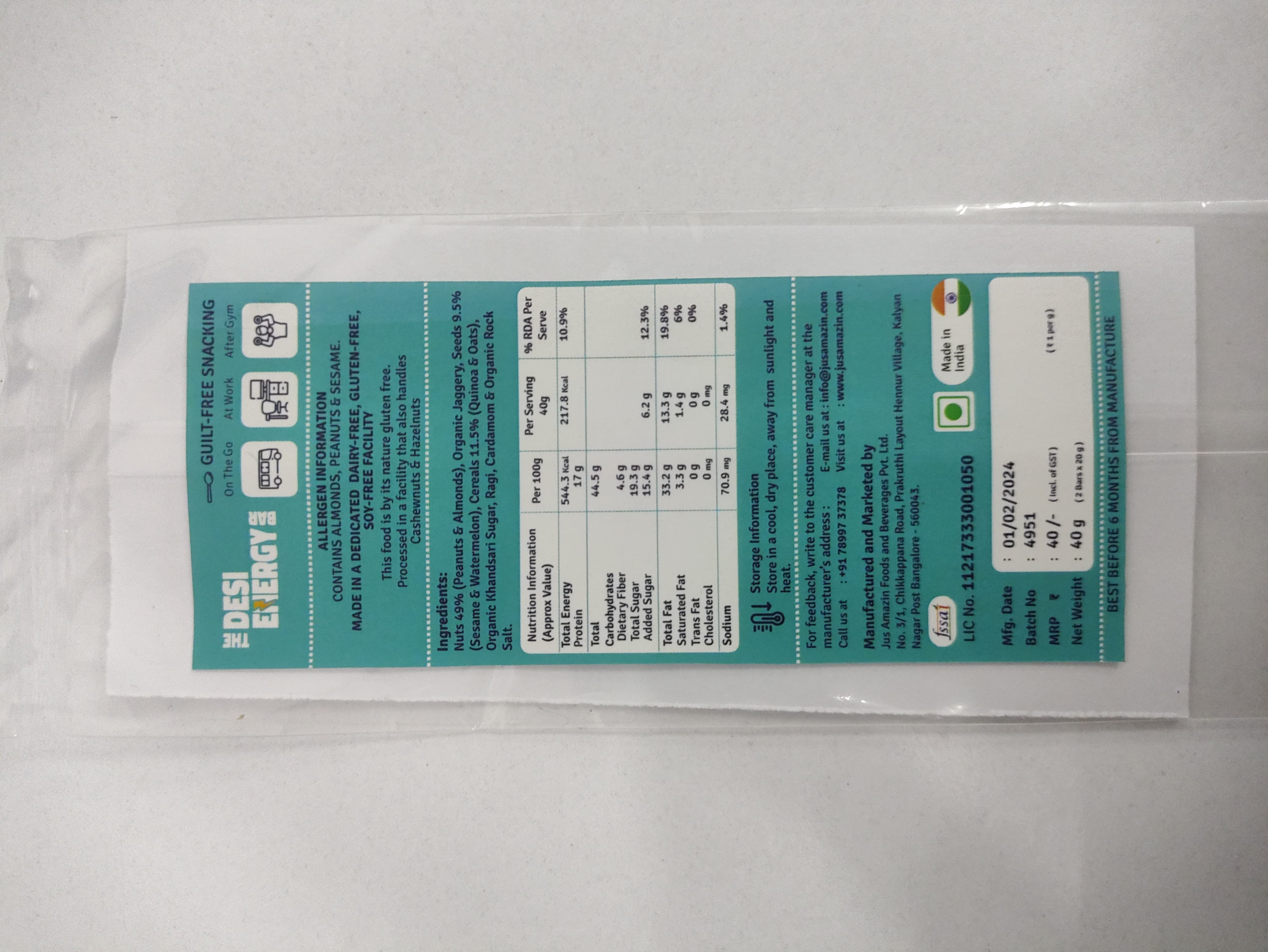 Desi Bar Adhesive Label Proof