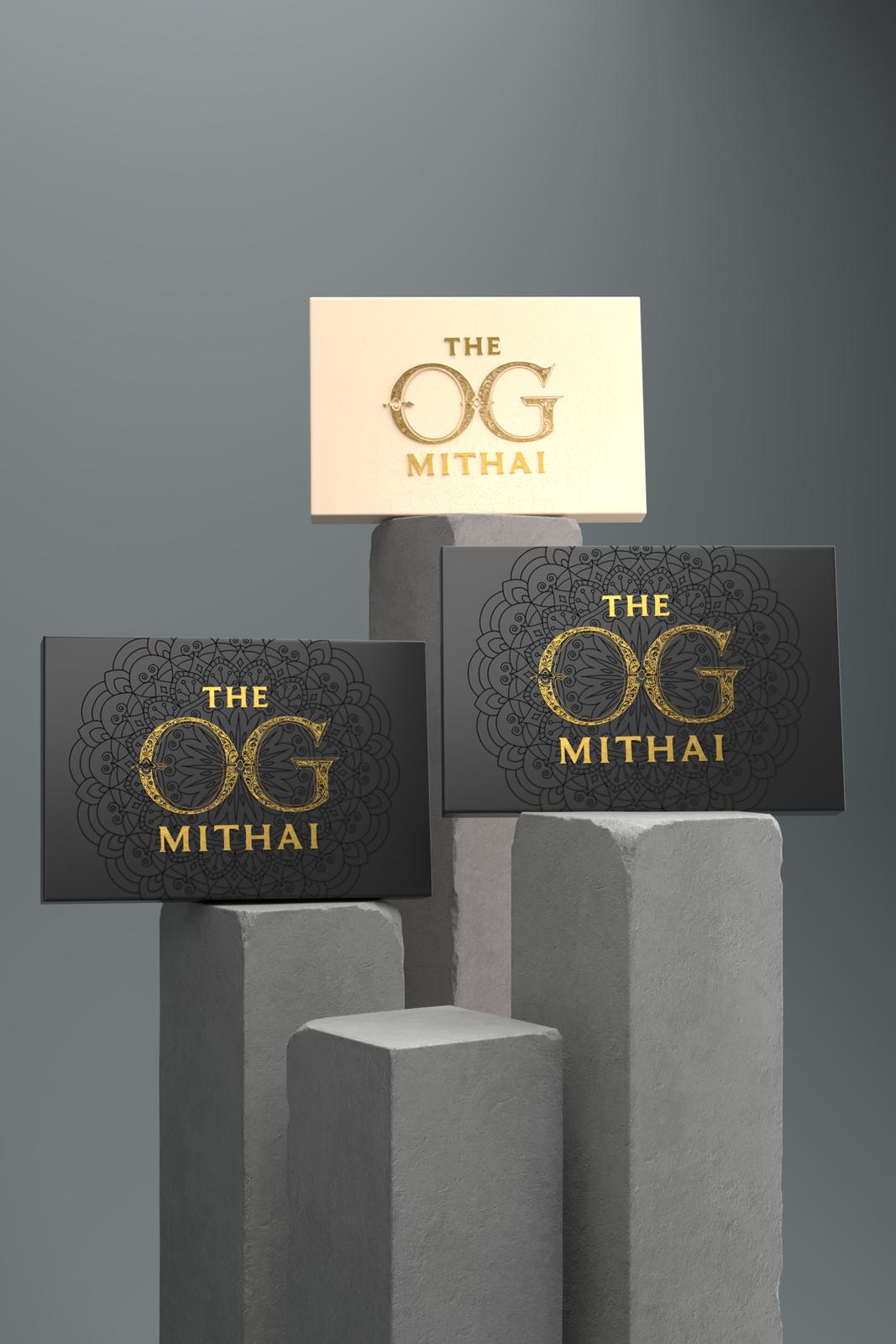 OG Mithai — 3D art direction for packaging, every camera angle chosen to create aspirational shelf presence